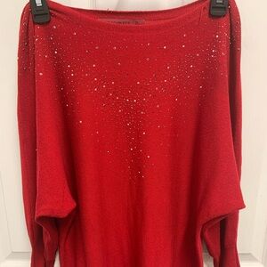 Scarlett Red Sweater with Sparkling Accents